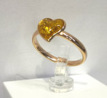 Кольцо 479-1, Серебро 925, Позолота, Янтарь-Лимонный