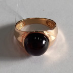 Кольцо 203-1, Серебро 925, Позолота, Янтарь-Вишневый