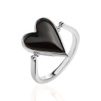 Кольцо 232-1, Серебро 925, Серебрение, Янтарь-Вишневый