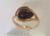 Кольцо 042-1, Серебро 925, Позолота, Янтарь-Вишневый