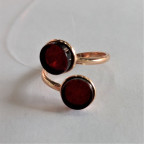 Кольцо 052-3, Серебро 925, Позолота, Янтарь-Вишневый