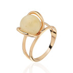 Кольцо 488-1, Серебро 925, Позолота, Янтарь-Матовый