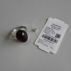 Кольцо 048-1, Серебро 925, Серебрение, Янтарь-Вишневый