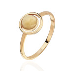 Кольцо 484-1, Серебро 925, Позолота, Янтарь-Матовый