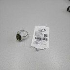 Кольцо 278-1, Серебро 925, Серебрение, Янтарь-Зеленый