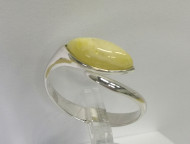 Кольцо 051-1, Серебро 925, Родирование, Янтарь-Матовый