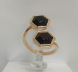 Кольцо 356-5, Серебро 925, Позолота, Янтарь-Вишневый