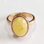 Кольцо 278-1, Серебро 925, Позолота, Янтарь-Матовый