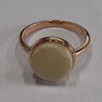 Кольцо 052-1, Серебро 925, Позолота, Янтарь-Матовый