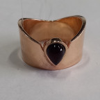 Кольцо 447-1, Серебро 925, Позолота, Янтарь-Вишневый