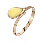 Кольцо 004-1, Серебро 925, Позолота, Янтарь-Матовый