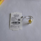 Кольцо 008-1, Серебро 925, Серебрение, Янтарь-Матовый