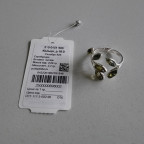 Кольцо 015-1, Серебро 925, Серебрение, Янтарь-Зеленый