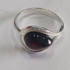 Кольцо 042-1, Серебро 925, Серебрение, Янтарь-Вишневый