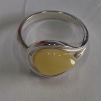 Кольцо 042-1, Серебро 925, Серебрение, Янтарь-Матовый