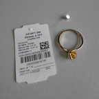 Кольцо 047-1, Серебро 925, Позолота, Янтарь-Лимонный