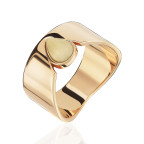 Кольцо 447-1, Серебро 925, Позолота, Янтарь-Матовый