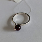 Кольцо 047-1, Серебро 925, Серебрение, Янтарь-Вишневый