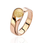 Кольцо 049-1, Серебро 925, Позолота, Янтарь-Матовый