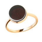 Кольцо 052-1, Серебро 925, Позолота, Янтарь-Вишневый