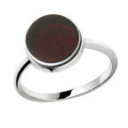 Кольцо 052-1, Серебро 925, Серебрение, Янтарь-Вишневый