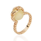 Кольцо 338-1, Серебро 925, Позолота, Янтарь-Матовый