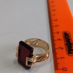 Кольцо 106-1, Серебро 925, Позолота, Янтарь-Вишневый