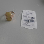 Кольцо 110-1, Серебро 925, Позолота, Янтарь-Матовый