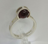 Кольцо 264-1, Серебро 925, Серебрение, Янтарь-Вишневый