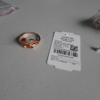 Кольцо 224-1, Серебро 925, Позолота, Янтарь-Коньячный; Фианиты