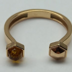 Кольцо 507-4, Серебро 925, Позолота, Янтарь-Медовый