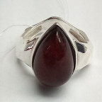 Кольцо 201-1, Серебро 925, Серебрение, Янтарь-Вишневый