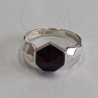 Кольцо 204-1, Серебро 925, Серебрение, Янтарь-Вишневый