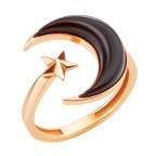 Кольцо 250-1, Серебро 925, Позолота, Янтарь-Вишневый