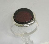 Кольцо 358-1, Серебро 925, Серебрение, Янтарь-Вишневый