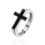 Кольцо 244-1, Серебро 925, Серебрение, Янтарь-Вишневый