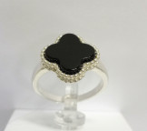 Кольцо 070-2, Серебро 925, Серебрение, Янтарь-Вишневый