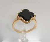 Кольцо 070-2, Серебро 925, Позолота, Янтарь-Вишневый