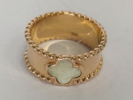 Кольцо 070-3, Серебро 925, Позолота, Янтарь-Матовый