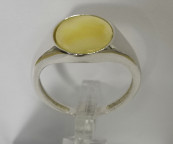 Кольцо 281-2, Серебро 925, Серебрение, Янтарь-Матовый