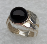 Кольцо 209-1, Серебро 925, Серебрение, Янтарь-Вишневый