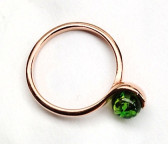 Кольцо 047-1, Серебро 925, Позолота, Янтарь-Изумрудный