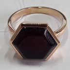 Кольцо 356-1, Серебро 925, Позолота, Янтарь-Вишневый