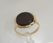 Кольцо 358-1, Серебро 925, Позолота, Янтарь-Вишневый