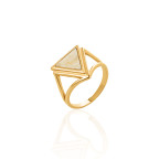 Кольцо 383-1, Серебро 925, Позолота, Янтарь-Матовый