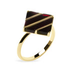 Кольцо 305-1, Серебро 925, Позолота, Янтарь-Вишневый