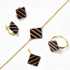 Кольцо 305-1, Серебро 925, Позолота, Янтарь-Вишневый